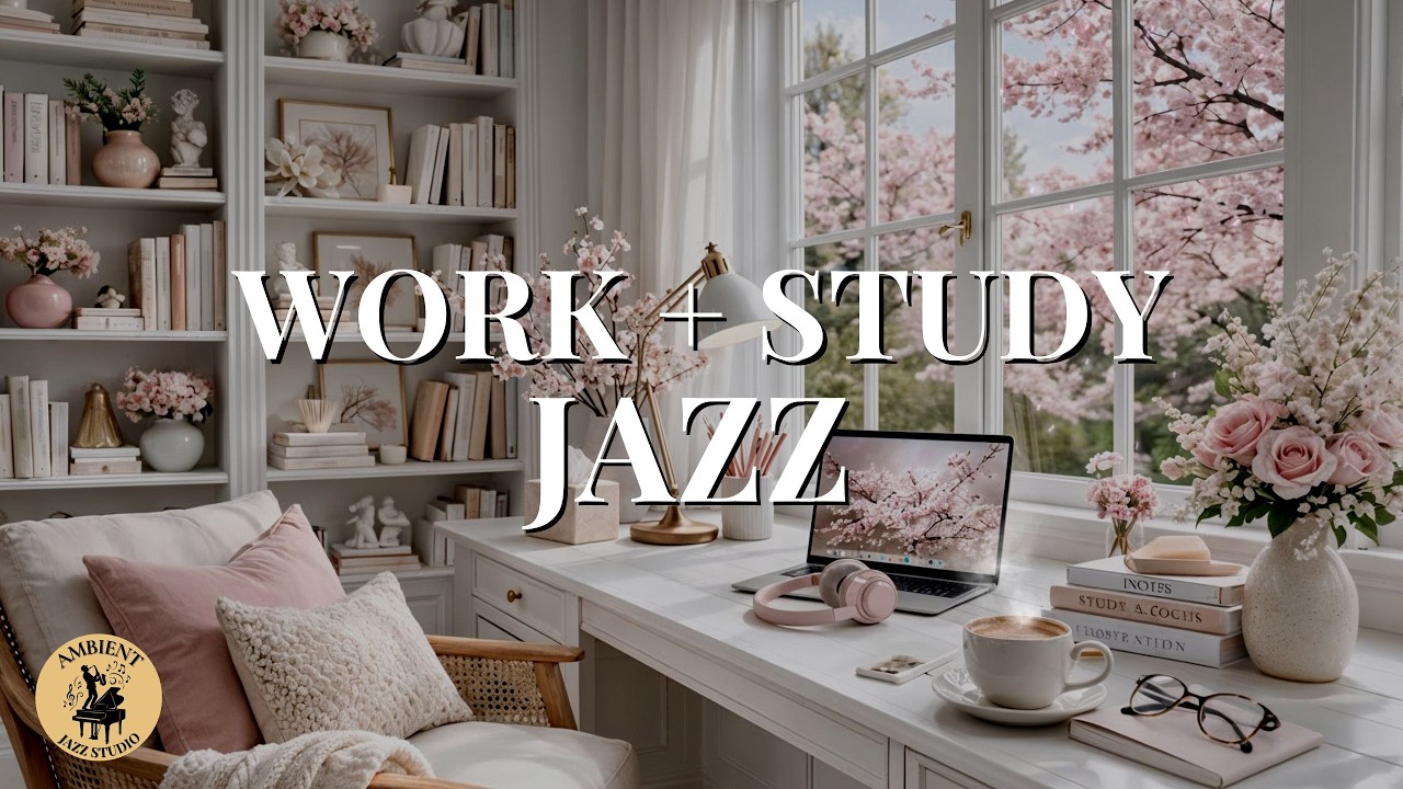 🎧 Relaxing Jazz Music for Work & Study 🎹 | Spring Office Focus & Productivity 🌸🌿