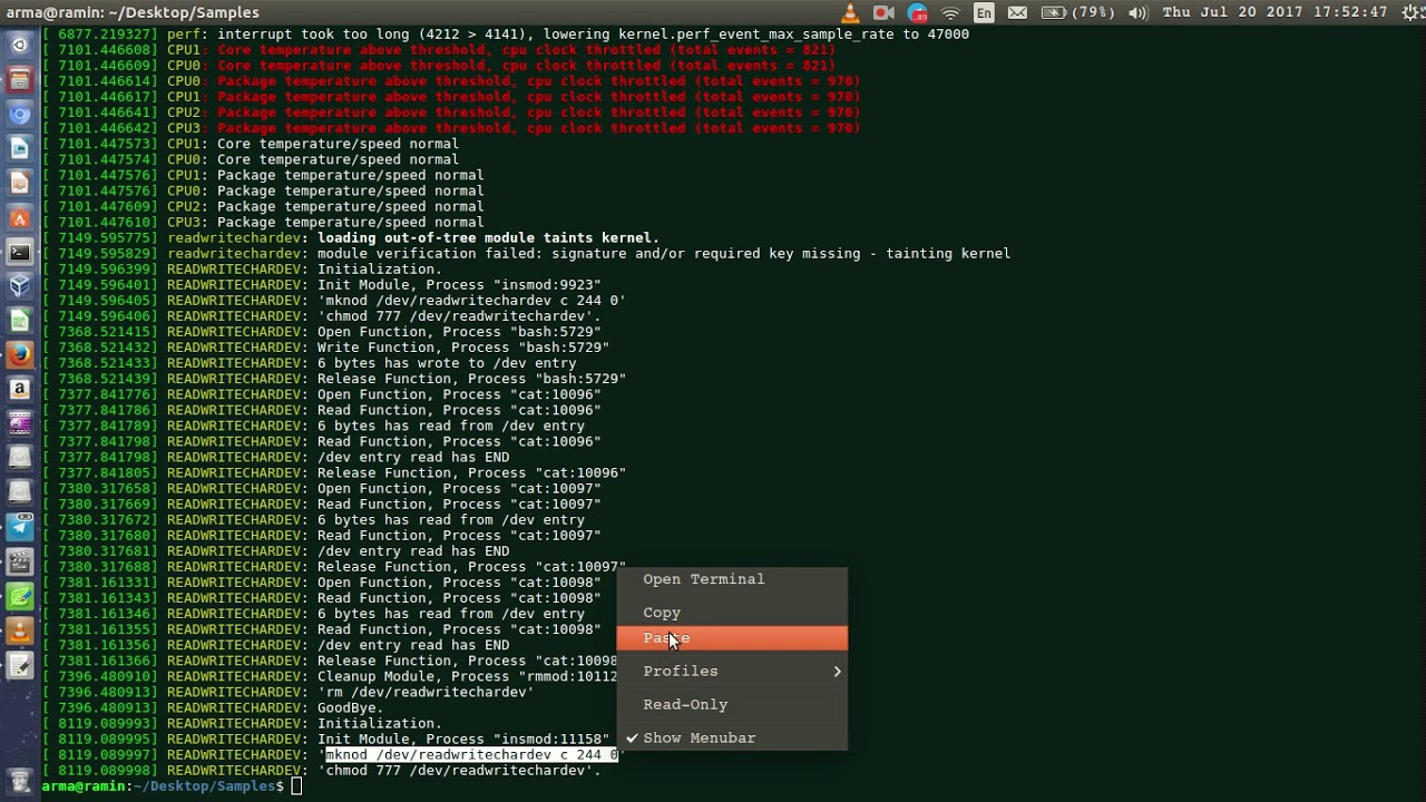 readwrite character device in linux kernel | آموزش درایور لینوکس کاراکتر دیوایس
