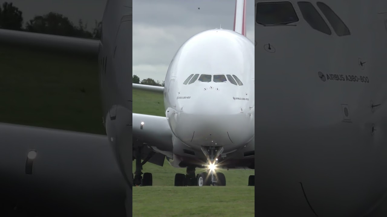 A380 close up at Birmingham Airport.  #bhx #aviation #a380 #superjumbo
