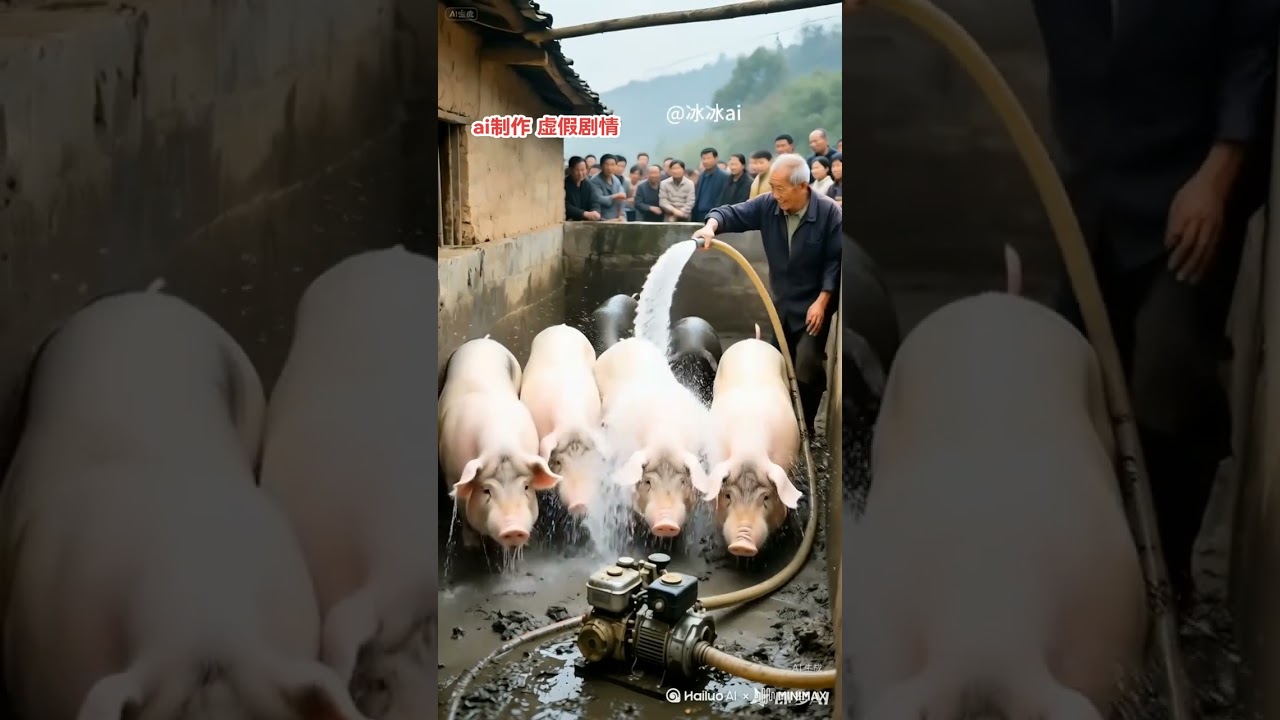 Pig raising people, funny, rural life, sharing interesting videos, boo absurd videos