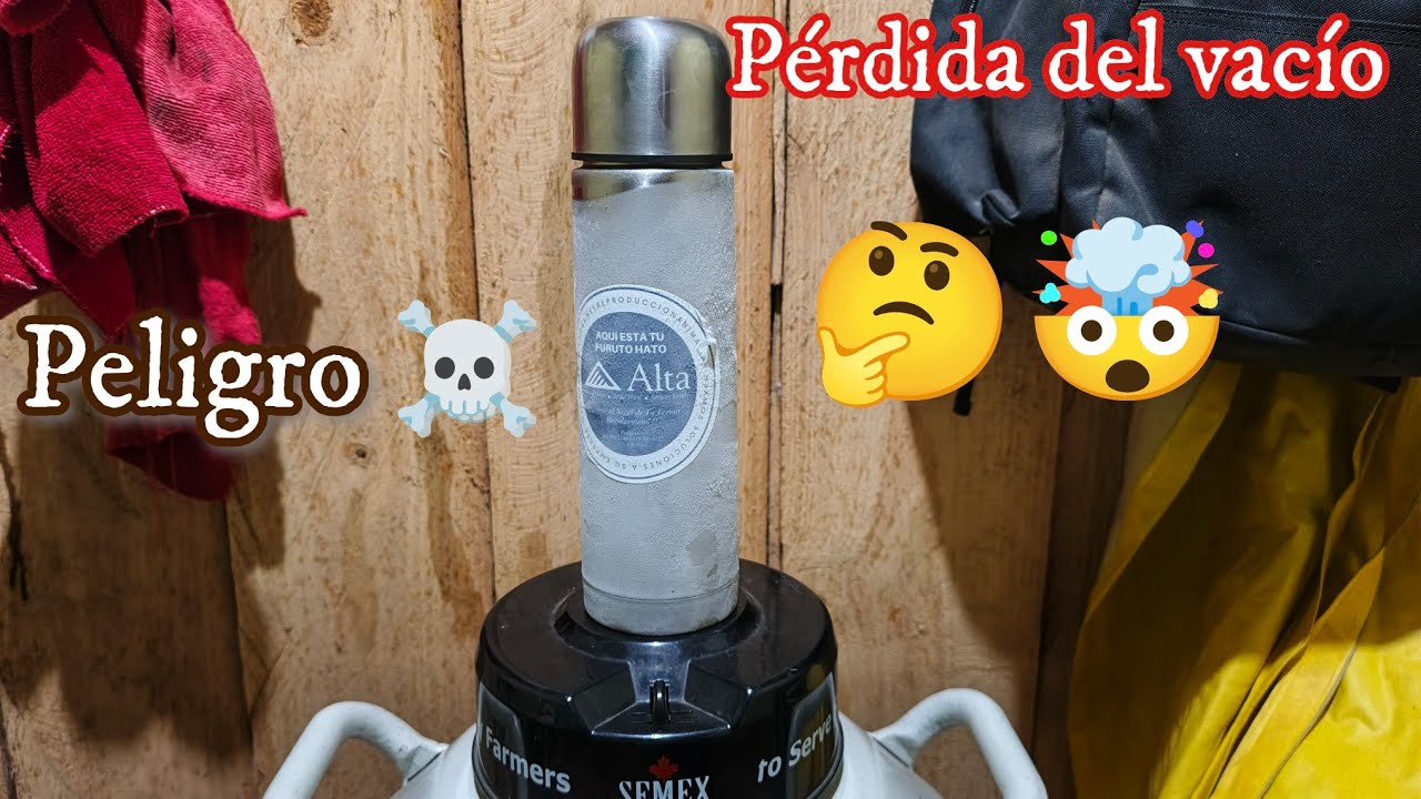 !Mucho cuidado🚷 al llevar nitrógeno líquido, en minitermos convencionales de acero! #ganaderia
