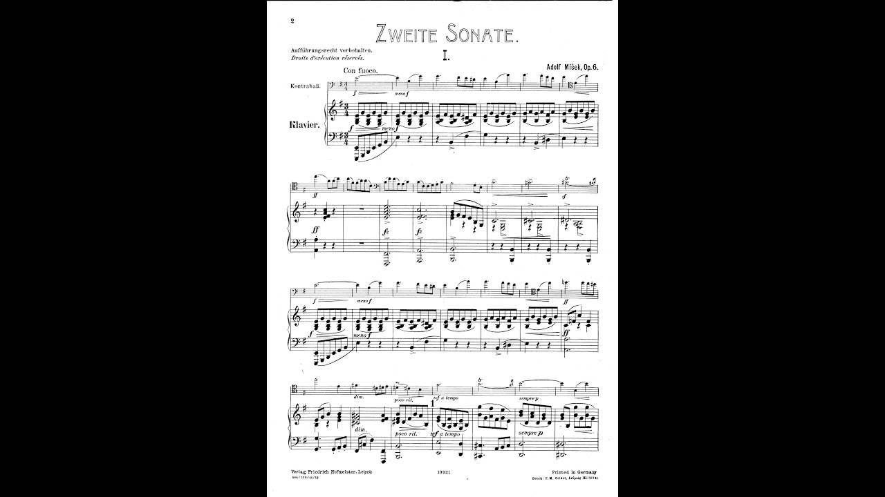 Adolf Misek – Sonata no 2 (double bass & piano)