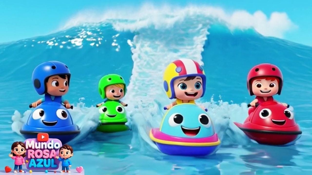 Aventura no Mar Azul 🌊🚤 Música Infantil dos Transportes Aquáticos | Barco, Navio, Jetski e Submarino