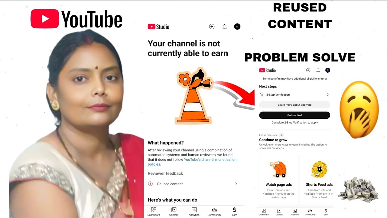 Your channel is not | currently able to | earn Reused Content | Monetization Ev Your Channel Is Not