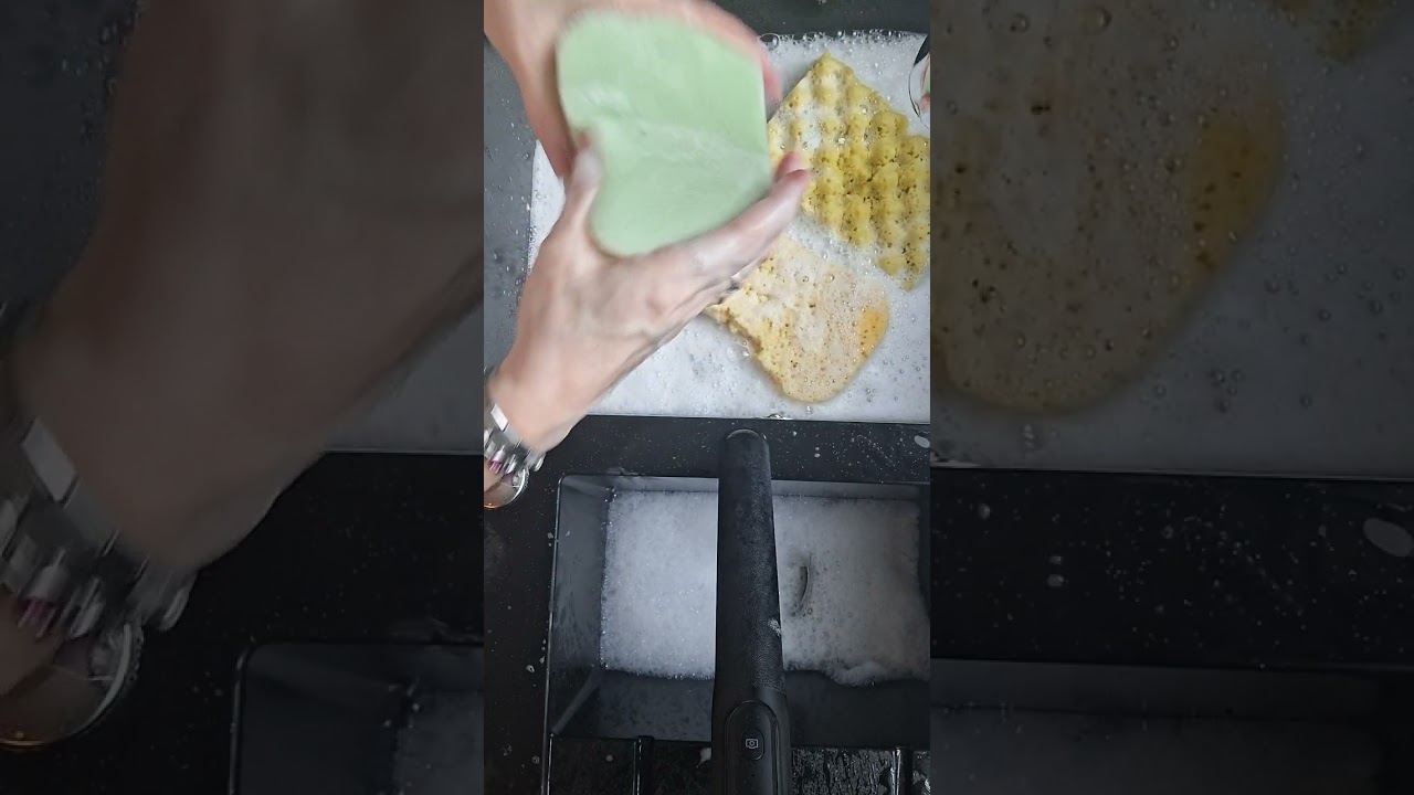 Part 2 the rinse ##sponge #asmr #suds #foam #rinse #frothy #white #fluffy 