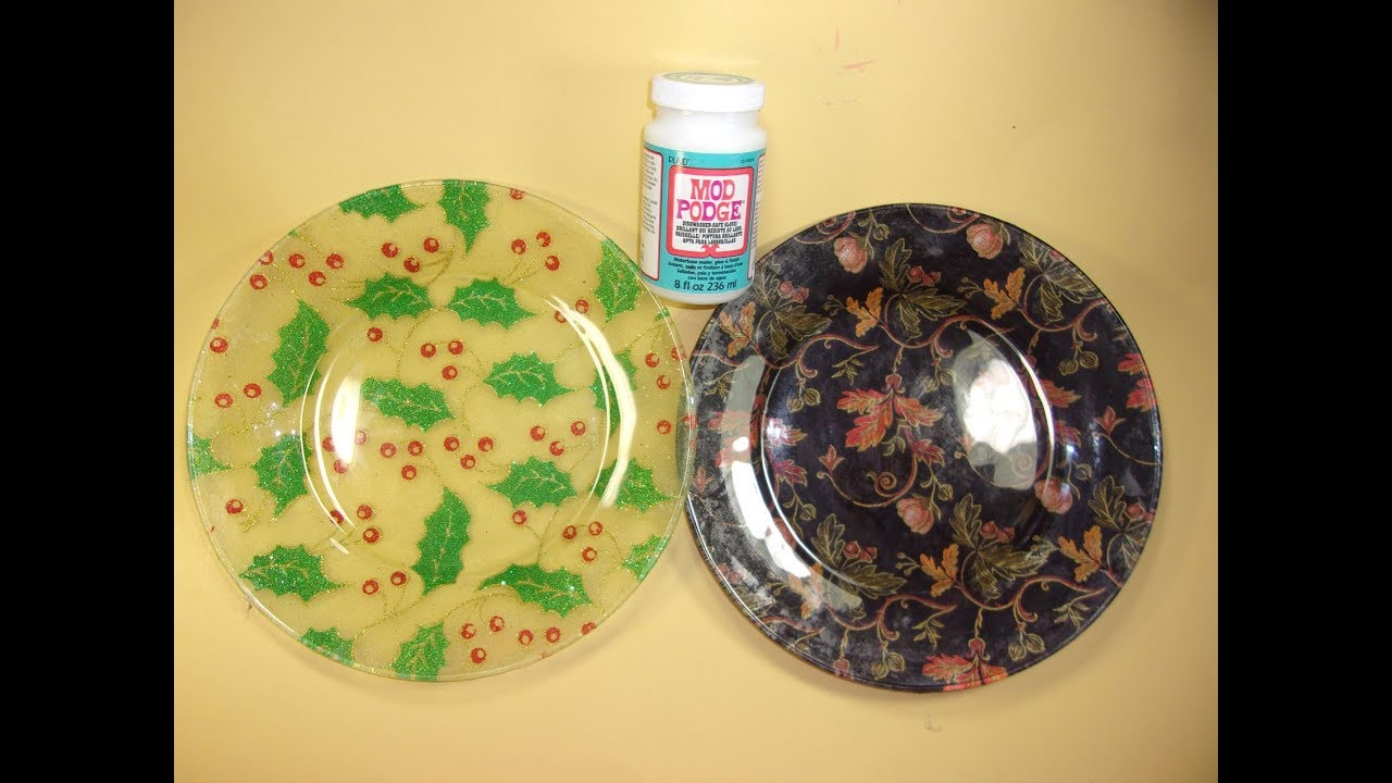 Fabric Covered Dollar Tree Glass Plate, Great Gift/Holiday Table Decor