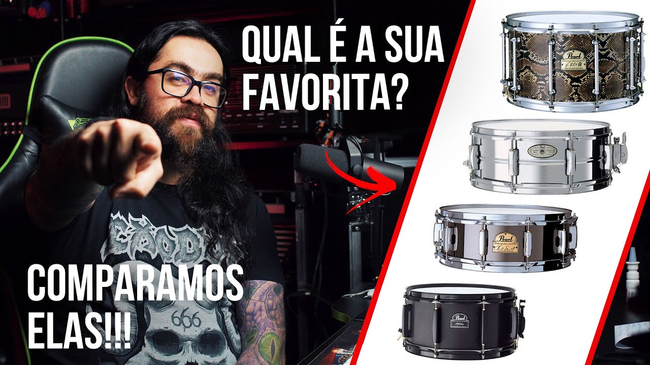 COMPARATIVO ENTRE AS CAIXAS DE BATERIA PEARL -  VINNIE PAUL/SENSITONE/CHAD SMITH/JOEY JORDSON