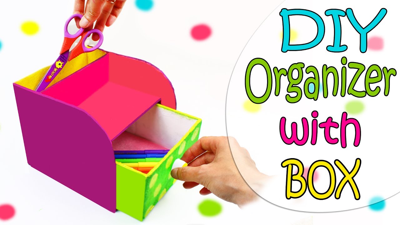 DIY DESK ORGANIZER WITH BOX FROM THE CARTON TUTORIAL