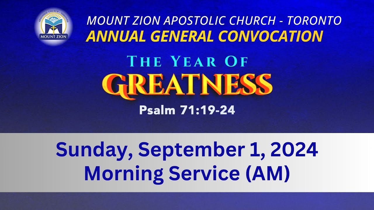 Annual General Convocation | Sunday (AM), September 1, 2024