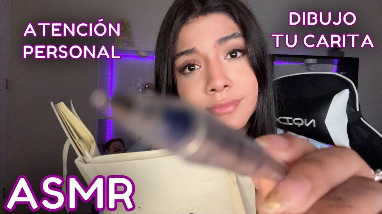 ASMR ESPAÑOL / TE DIBUJO LA CARITA INTENSAMENTE + SONIDOS muy relajantes