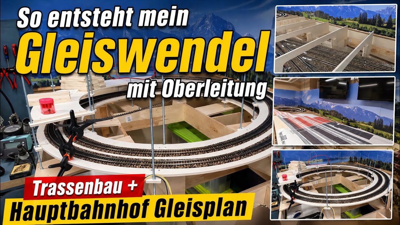 Modellbahn Spur H0/1:87 Kranichstein Teil 5 Gleiswendel/Oberleitung Trassenbau Update
