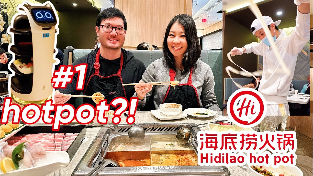 #1 BEST HOTPOT in The World?! HaiDiLao Hotpot noodle dance & ROBOT Cafe in chinatown katy texas
