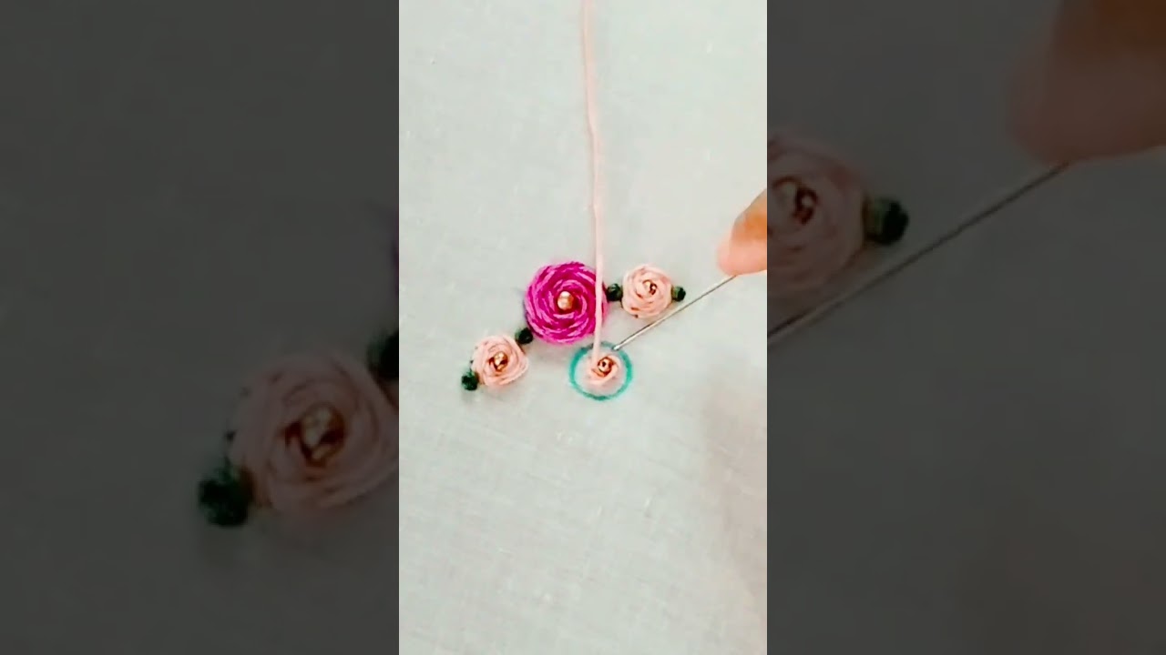 stem stitch rose flower embroidery for beginners
