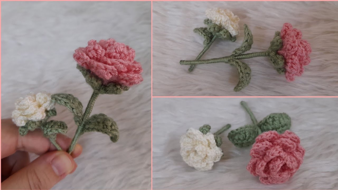 كروشية وردة بسيطه وجميله #كروشيه #ورد #crochet #flowers