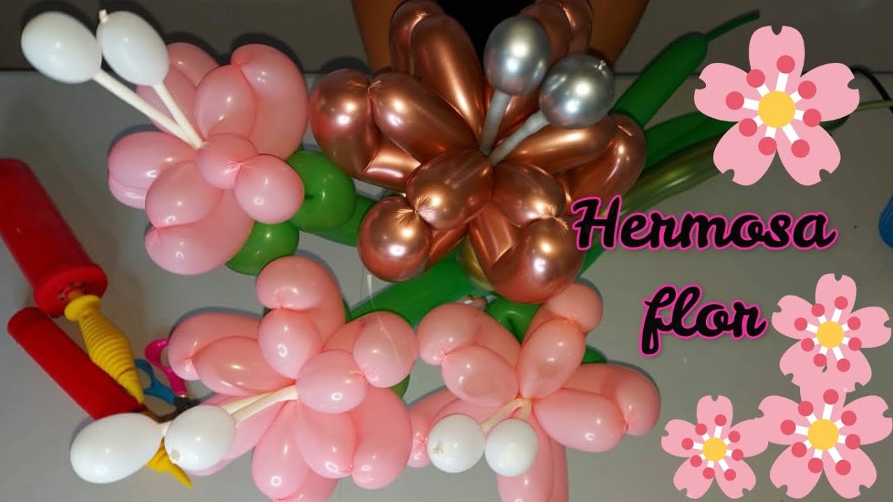 como hacer Flor en globos/ globoflexia / decoración con globos  /Creacionessmile.