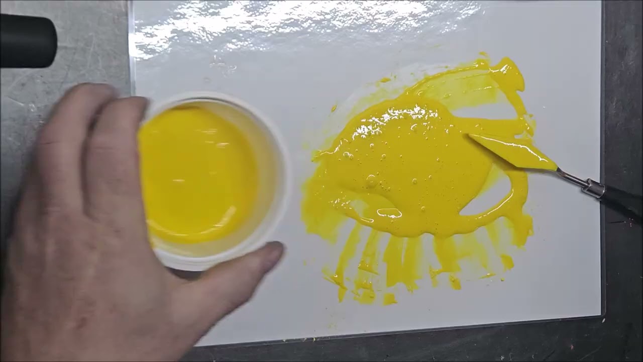 Anreiben von selbstgemachten Gouache Farben