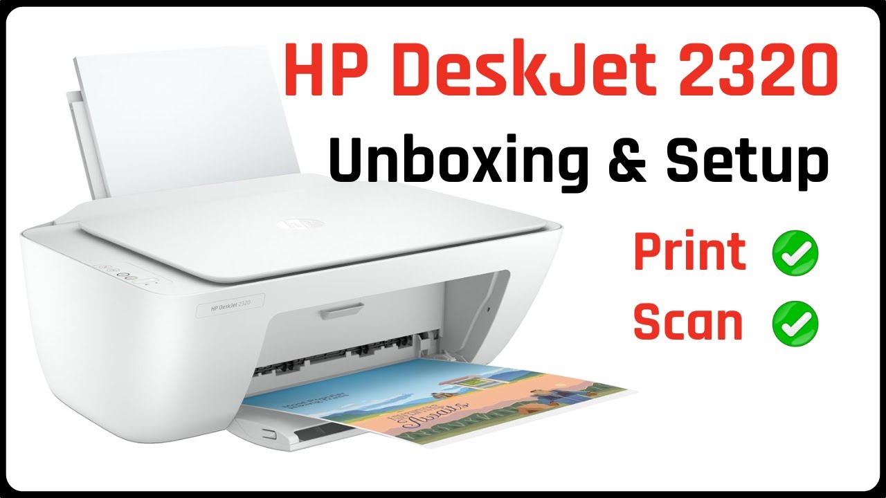 HP DeskJet 2320 : Unboxing , setup ,  driver download and install, print and scan test #tutorial