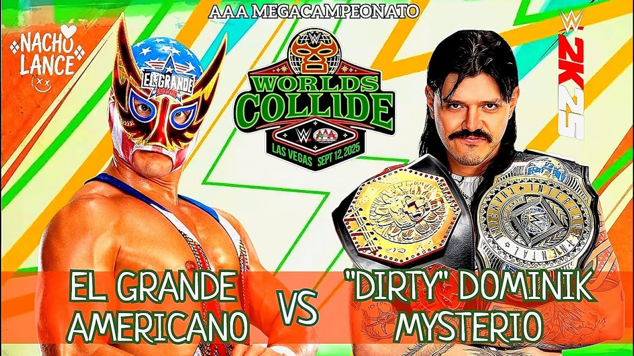 WWE 2K25 El Grande Americano vs Dominik Mysterio at Worlds Collide for the AAA Megacampeonato