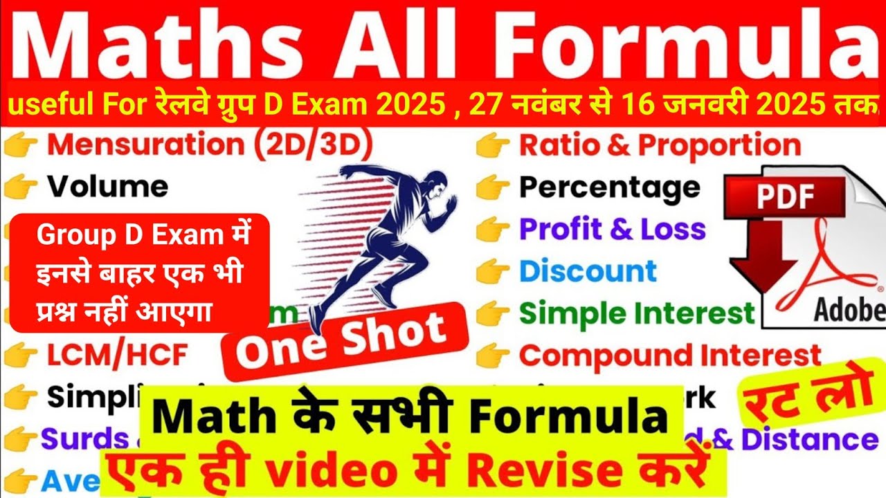 Maths All Formula Chapter Wise 🔥| जो हर Competetive Exam में पूछे जाते हैं | Exam से पहले जरूर देखें