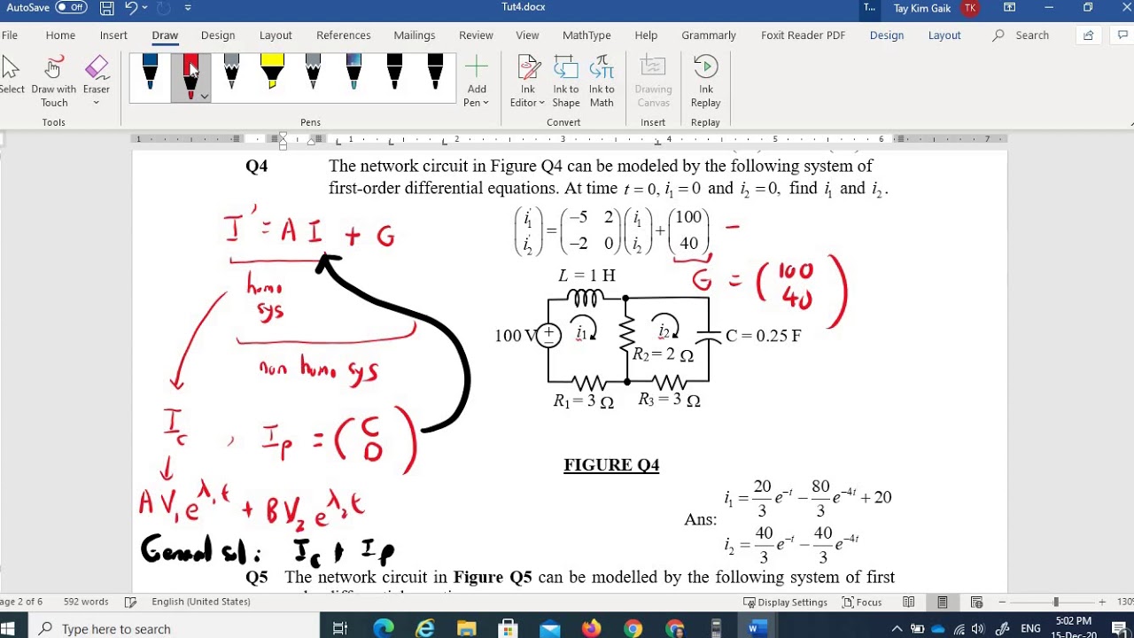 Non-homogeneous system (constant vector)