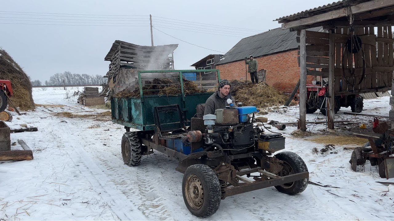 Перевозим ароматные удобрения с места на место! Чистка навоза!