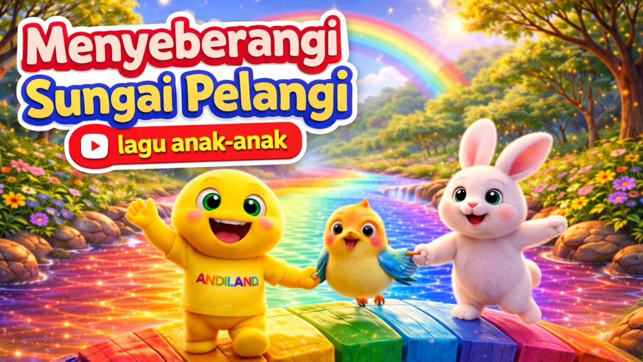 Lagu Anak-Anak🎵 | Menyeberangi Sungai Pelangi🌈