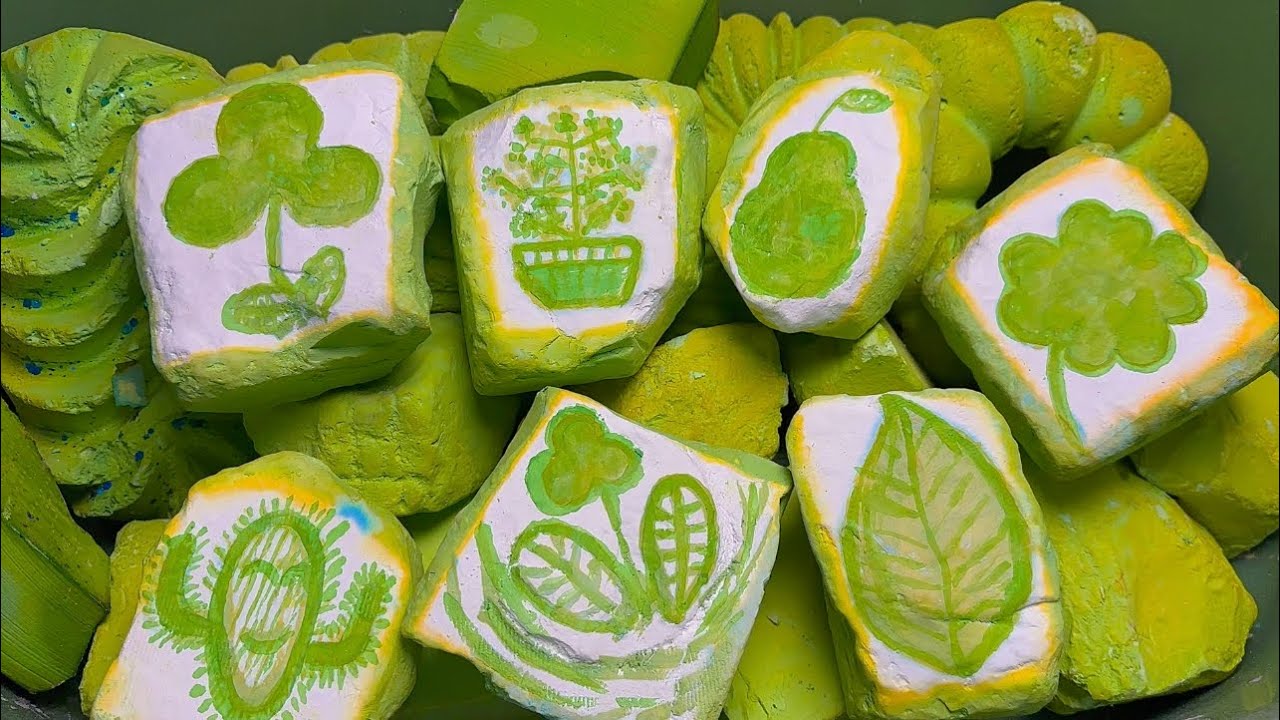 🌿Green 🌵Plant🍀 Chalk | Extremely Satisfying | Crispy Texture | Relaxing ASMR
