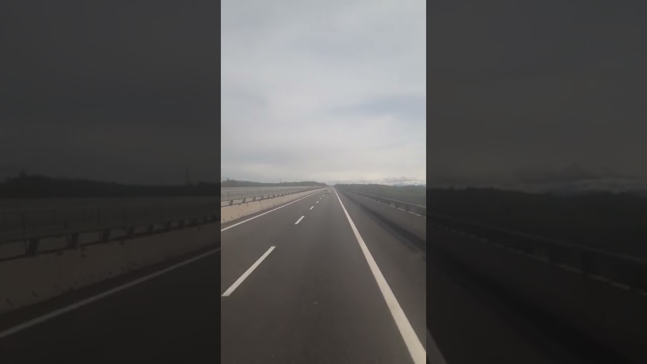 Driving with Truck in beautiful Italian autobahn A6