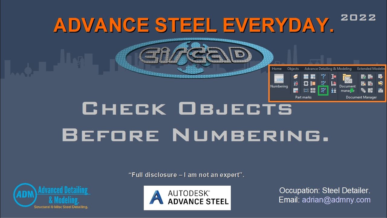ADVANCE STEEL: Check Objects Before Numbering