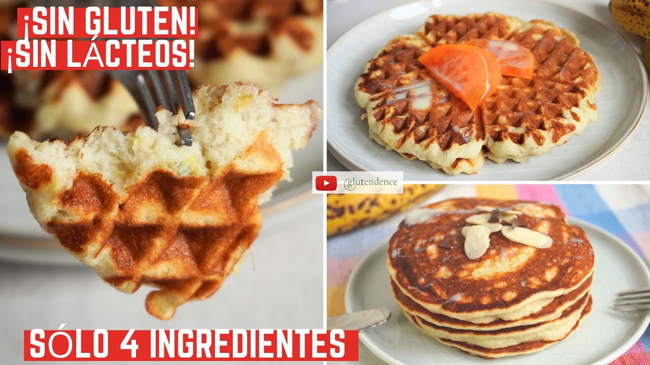 SIN GLUTEN, SIN LÁCTEOS Y SIN AZÚCAR AÑADIDA: WAFFLES Y TORTITAS DE PLÁTANO