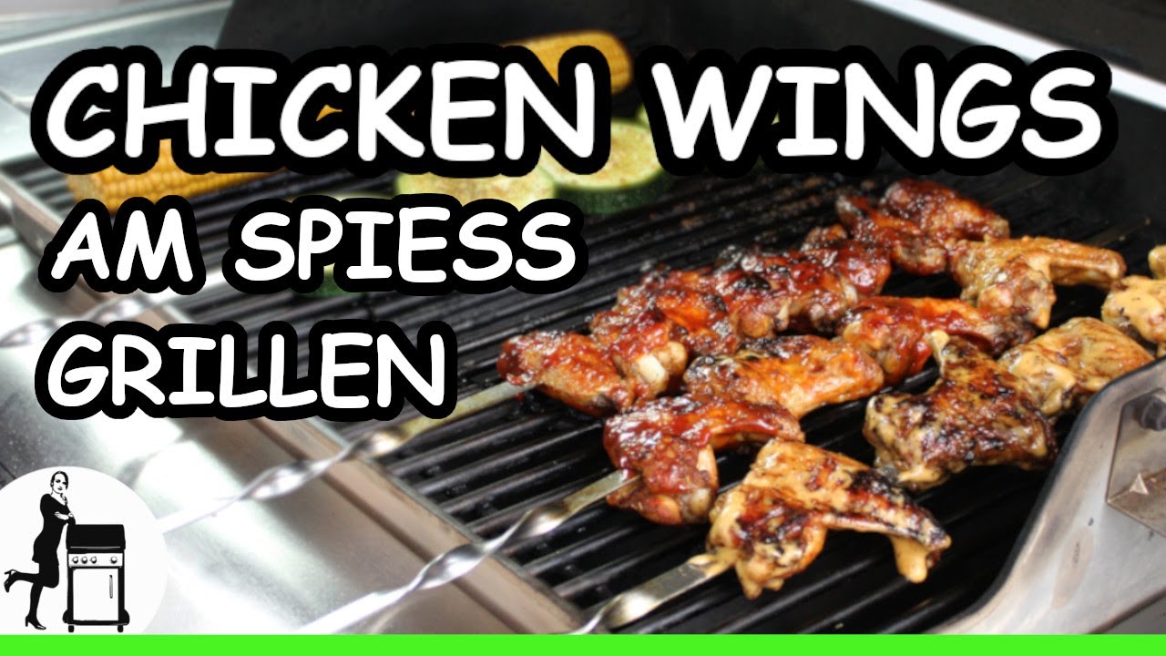 Chicken Wings am Spieß grillen - viel einfacher als einzeln grillen