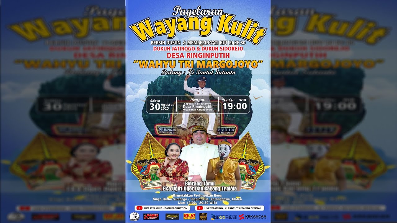 🔴Live Pagelaran Wayang Kulit KI. TANTUT SUTANTO Bt Eka Uget Uget & Gareng Tralala, Desa Ringinputih