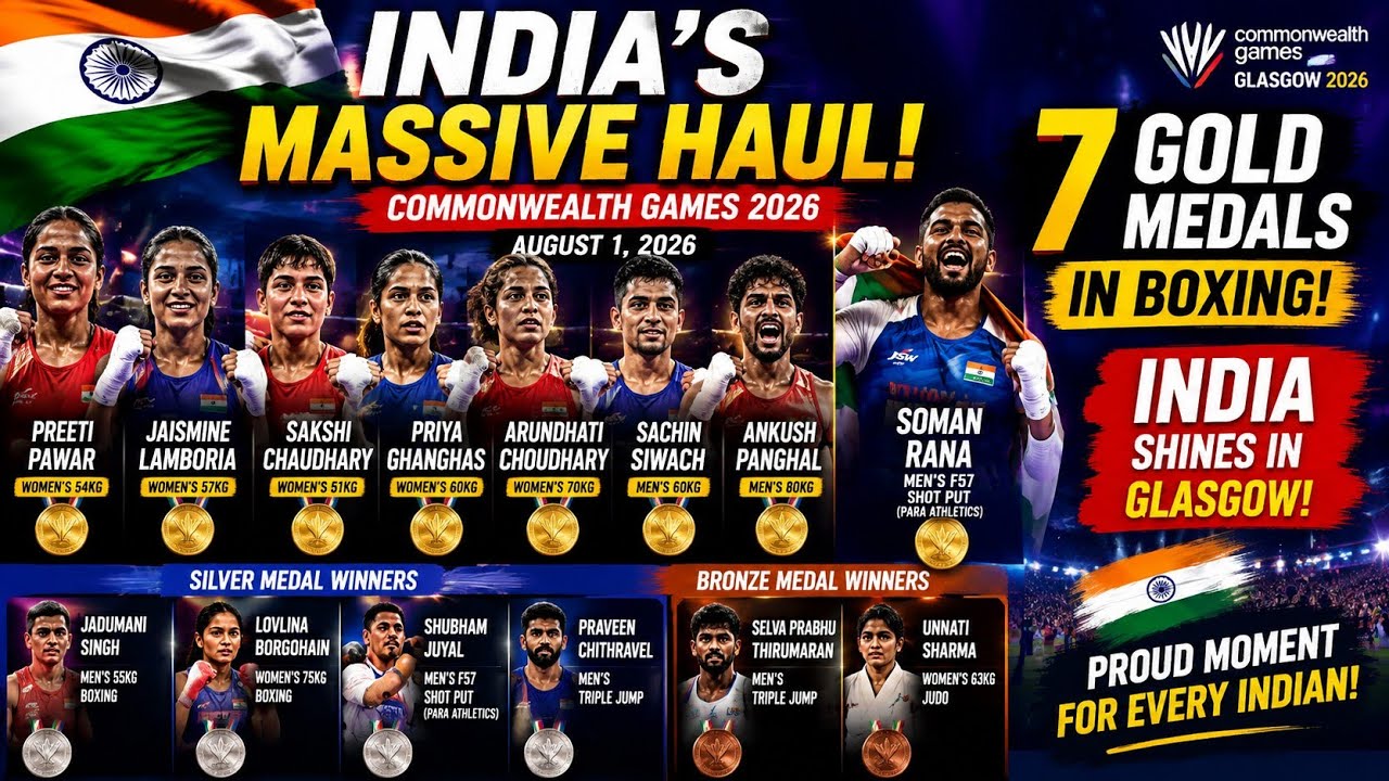 🇮🇳 India Wins 8 GOLD Medals! | Commonwealth Games 2026 Medal Winners 🥇🔥 #goldmedals