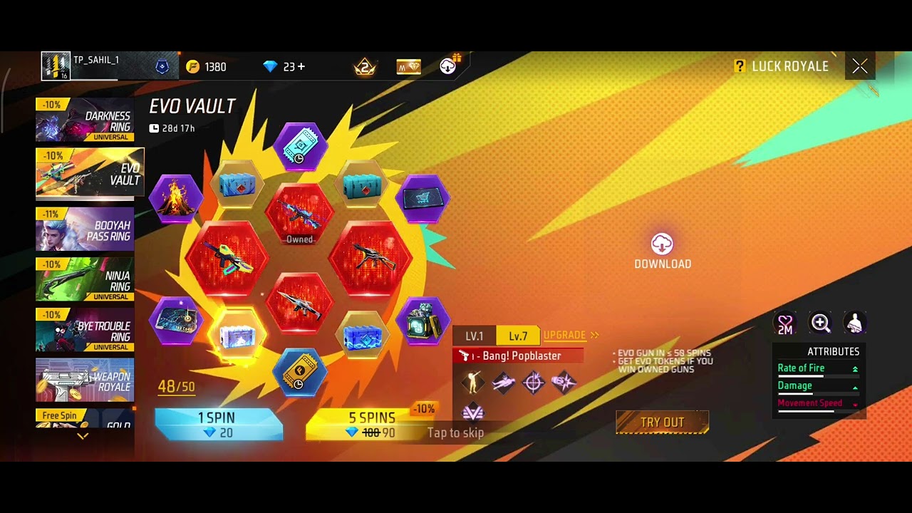 3 spin but garena return ak47