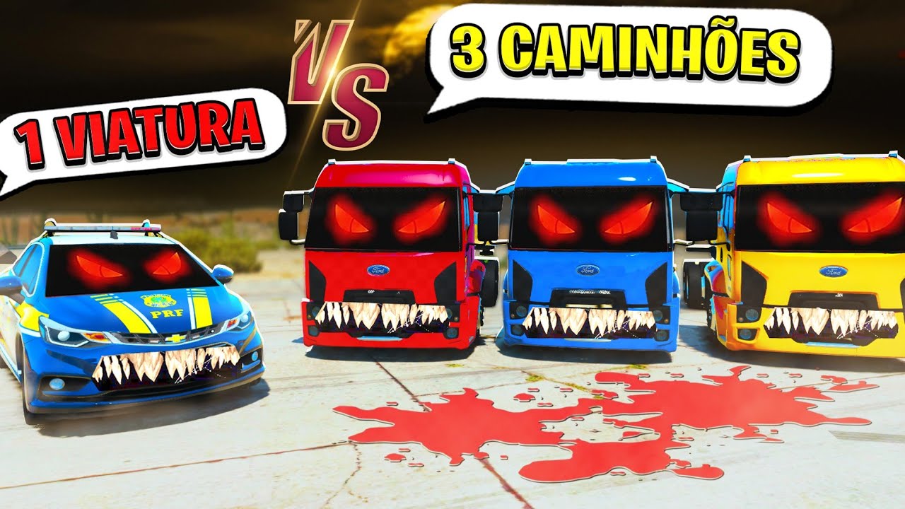 VIATURA MUTANTE VS CAMINHÕES PROIBIDOS GTA 5