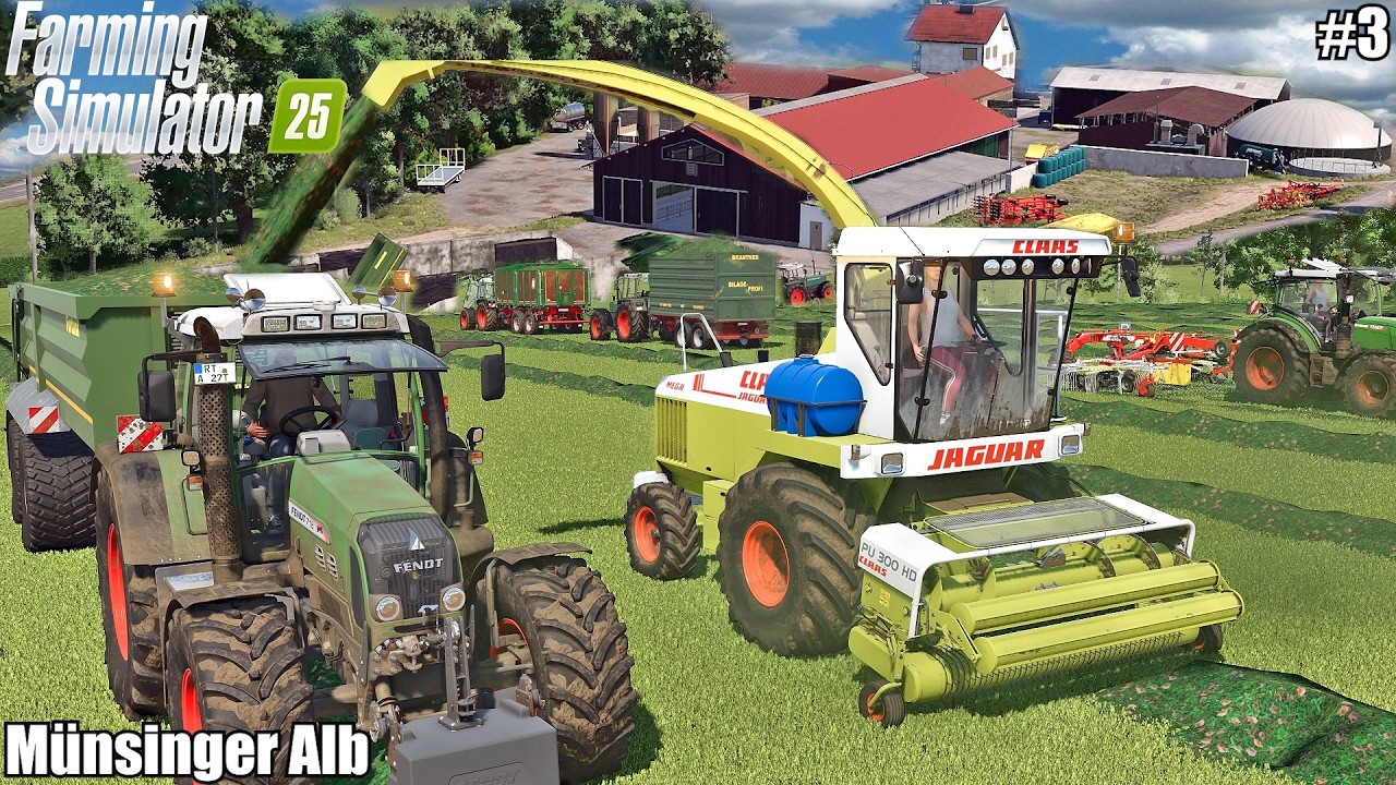 CLOVER SILAGE: WINDROWING AND PICKUP W/ CLAAS & FENDT | Münsinger Alb | Farming Simulator 25 | 3