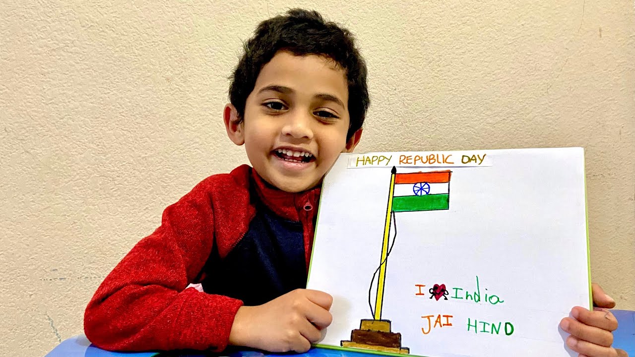 How to Draw INDIAN FLAG | Easy FLAG Drawing for Kids | Indian National Flag Drawing by Haran