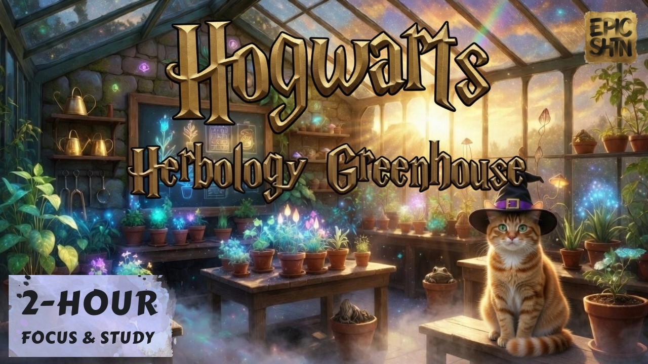 Hogwarts Herbology Greenhouse - 2 Hours Harry Potter Inspired Ambience Study, Sleep, Work, Magical