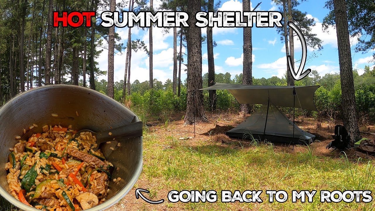 Testing Out A New Summer Time Shelter Cooking Korean Bibimbap
