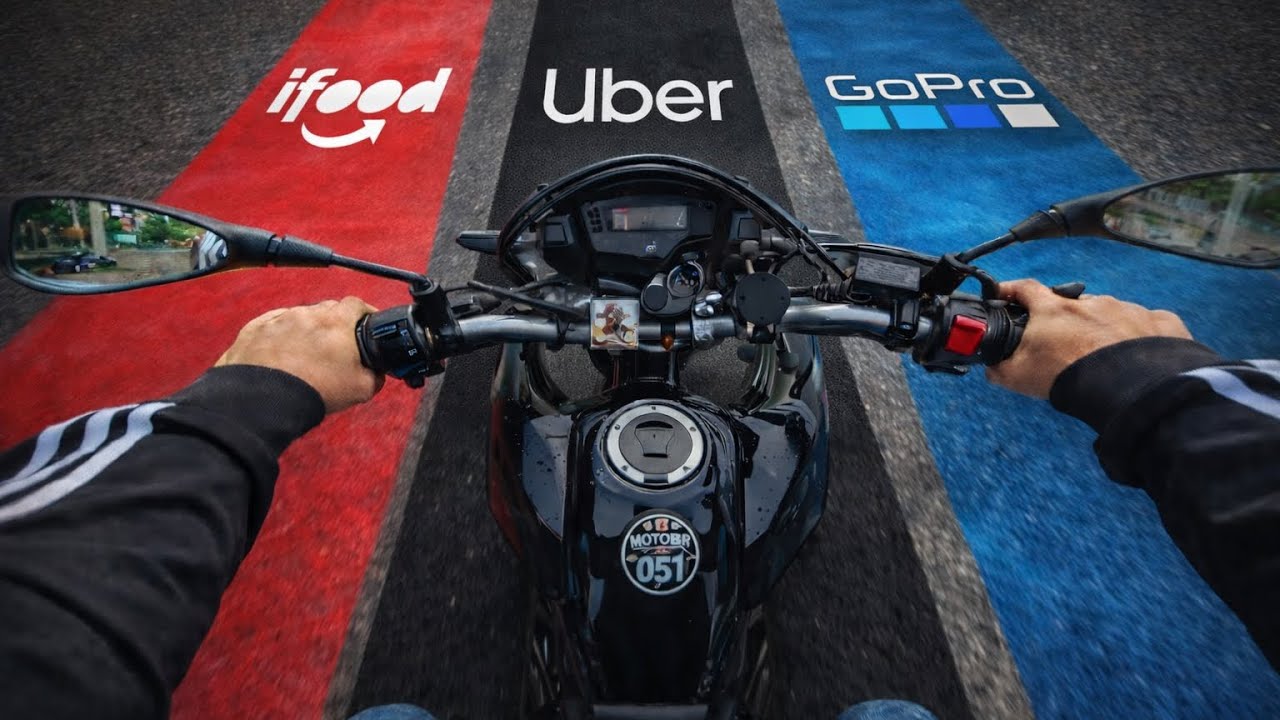 🔴 IFOOD, UBER MOTO OU MOTOVLOG? (4K) #Uber #99moto #ubermoto #ifood #honda #motovlog 