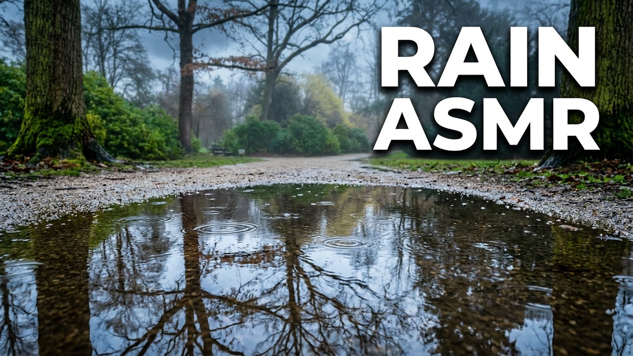 HOUR Walking in the Rain 🌧️ | Moody Winter Park Walk | Germany 4K 50fps ASMR