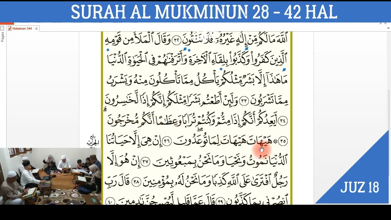 Juz-18 Halaman 344 Surat Al-Mu'minun (23) Ayat 28-42