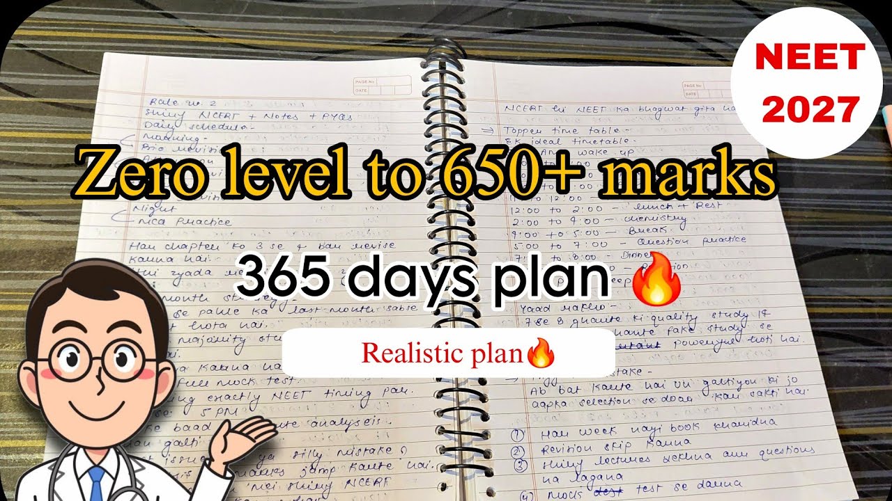 NEET 2027 From ZERO To 650+ Marks 🔥 Complete 1 Year Strategy | Study Plan, Timetable & Roadmap🎯💪