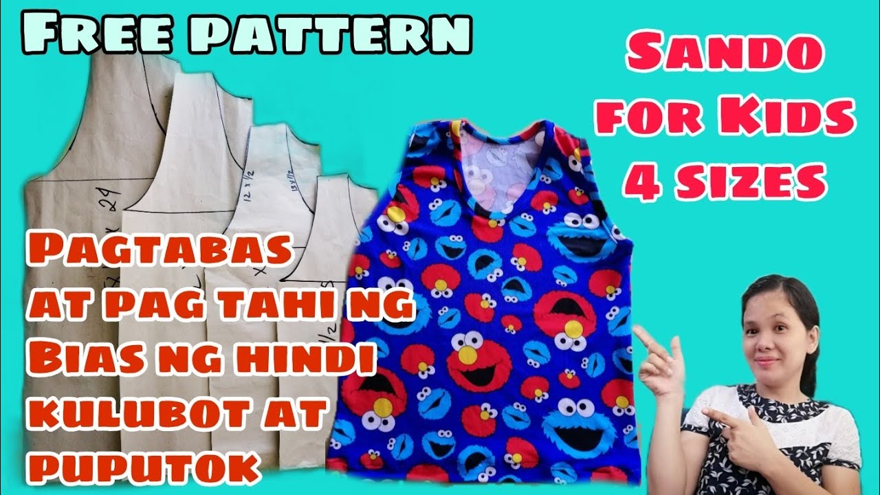 DIY SANDO for KIDS/MAG LAGAY NG BIAS KAHIT WALANG BIAS BINDER/FREE PATTERN STEP BY STEP TUTORIAL