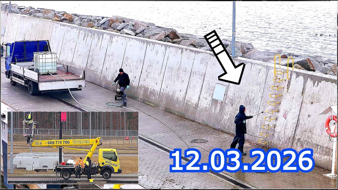 Kanał Żeglugowy Prace wczesno wiosenne 12.03.2026 Przegląd  i czyszczenie falochron&oacute;w
