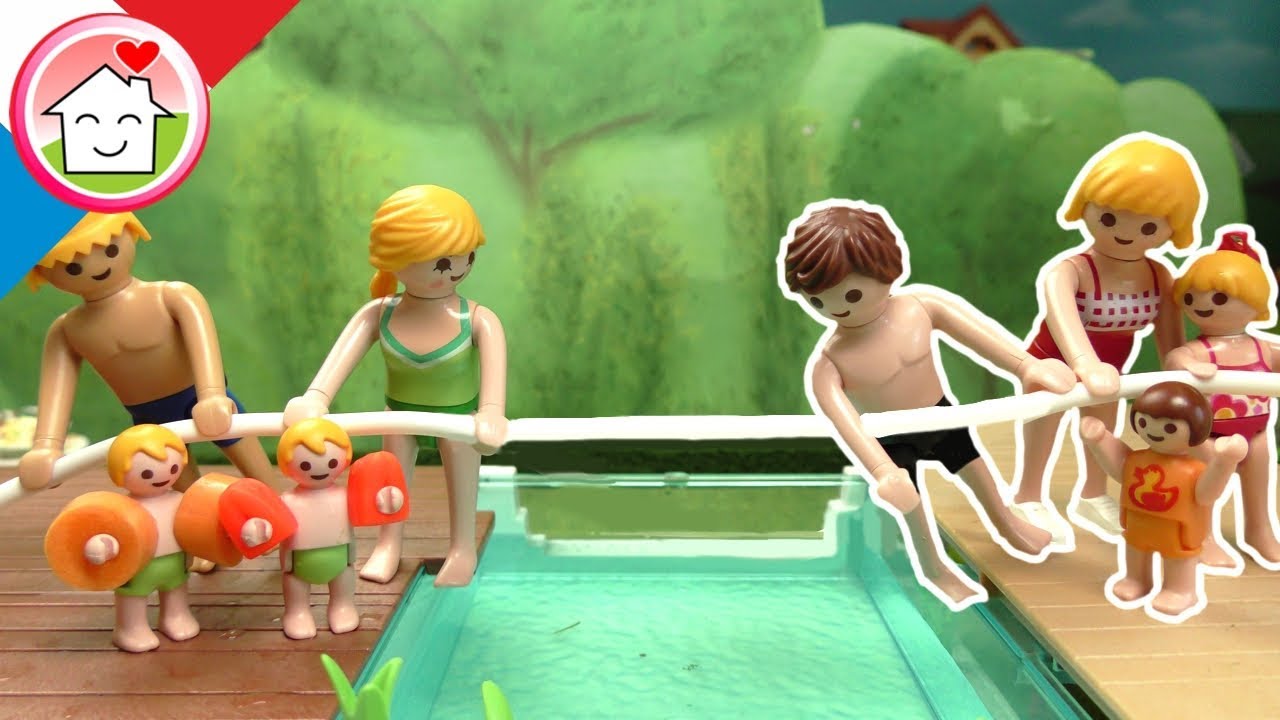 Playmobil en francais La fete a la piscine- quelle famille va gagné - Famille Hauser