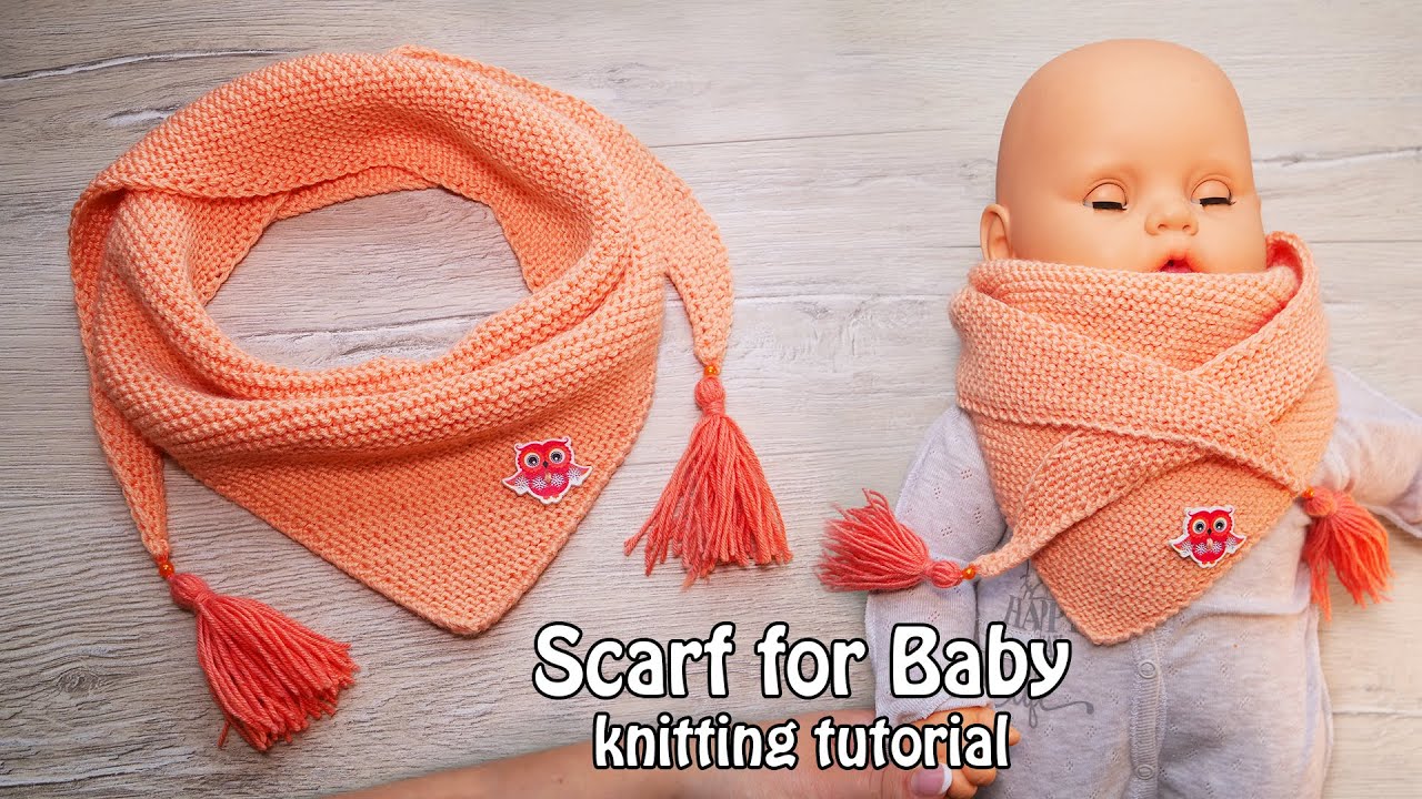 Самый ПРОСТОЙ шарфик – Бактус для деток 🧣 Baby scarf knitting tutorial ✅