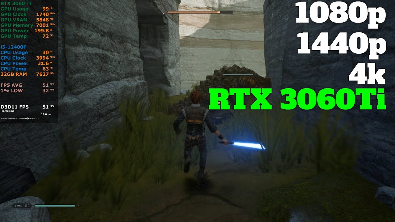Star Wars Jedi: Fallen Order | RTX 3060 Ti | 1080p , 1440p , 4k