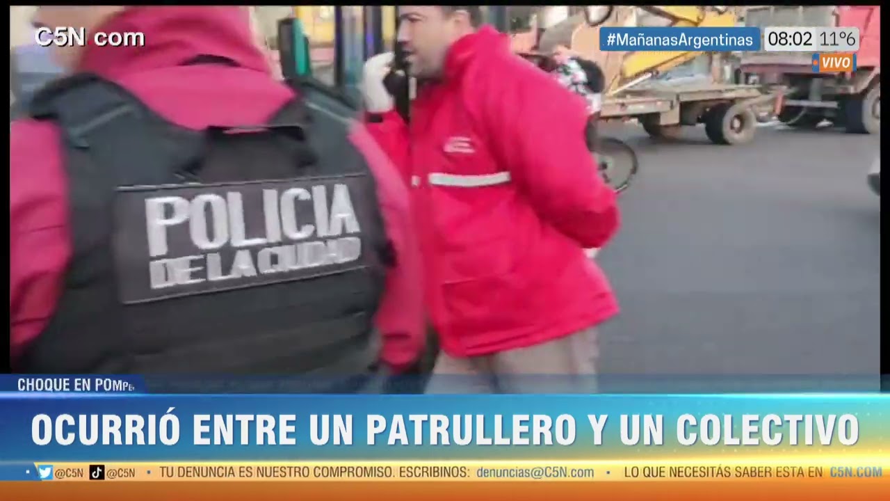 NUEVA POMPEYA: al menos SEIS HERIDOS tras el CHOQUE entre un COLECTIVO y un PATRULLERO