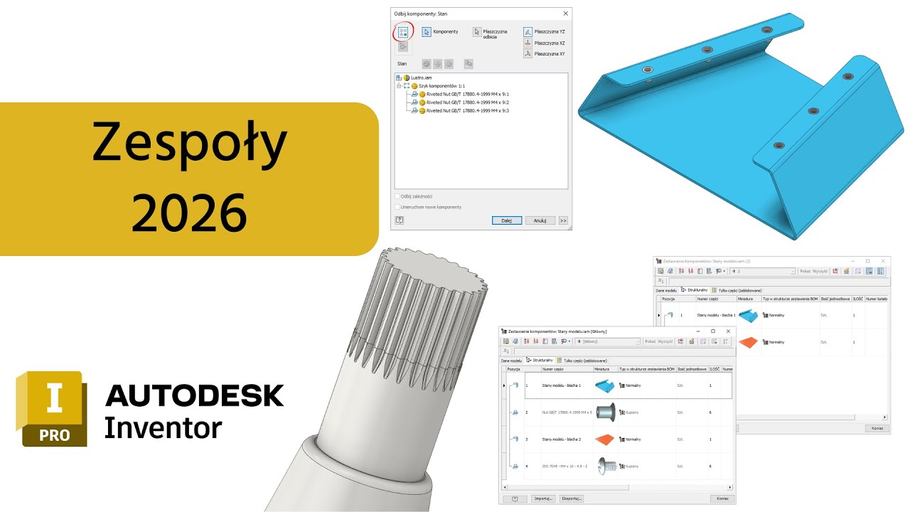 Inventor 2026 - Zespoły - co nowego; what's new in assembly | Autodesk Inventor Tutorial #55